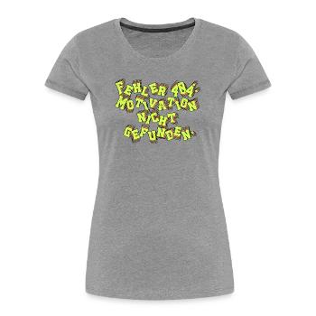 Erreur 404 : Motivation non trouvée. - T-shirt bio Premium Femme - gris chiné - Devant - Mia (176cm)