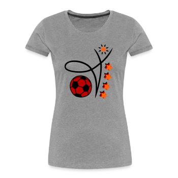 Fußball Event - Frauen Premium Bio T-Shirt - Grau meliert - Vorne - Mia (176cm)