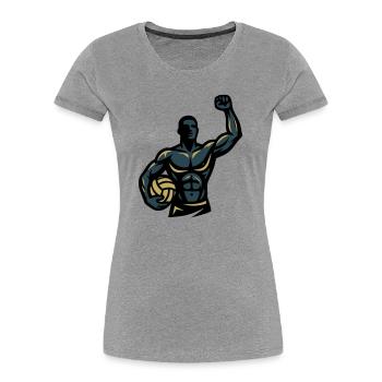  Beachvolleyball Spieler Muskeln Sportler Team - Frauen Premium Bio T-Shirt - Grau meliert - Vorne - Mia (176cm)