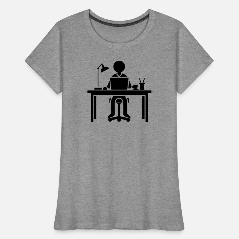 Worker Computer Job Office Learning Women's Premium Organic T-Shirt