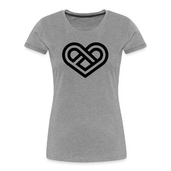 Infinite Heart - Women's Premium Organic T-Shirt - heather grey - Front - Mia (176cm)