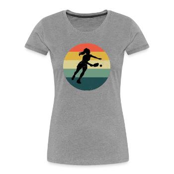 Pickleball Fan Design for Pickleball Player Fans - Women's Premium Organic T-Shirt - heather grey - Front - Mia (176cm)