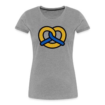 Pretzel Diamond Pattern Bavaria Volksfest Munich - Women's Premium Organic T-Shirt - heather grey - Front - Mia (176cm)