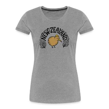 New Zealand - Women's Premium Organic T-Shirt - heather grey - Front - Mia (176cm)