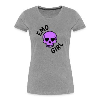 Emo Girl - Frauen Premium Bio T-Shirt - Grau meliert - Vorne - Mia (176cm)