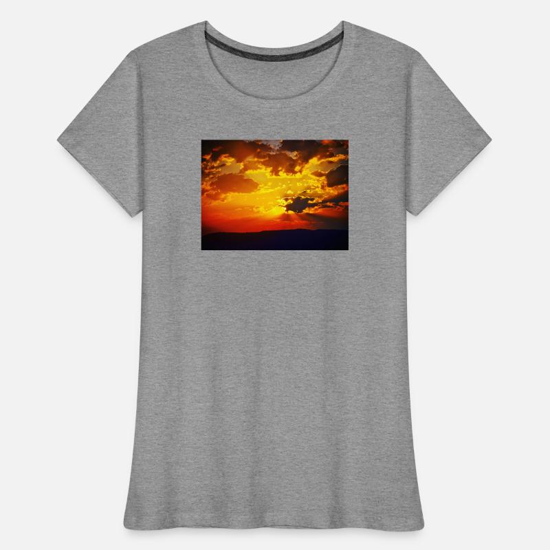 Rayons de feu du coucher de soleil T-shirt bio Premium Femme