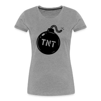 Symbole TNT de la bombe - T-shirt bio Premium Femme - gris chiné - Devant - Mia (176cm)