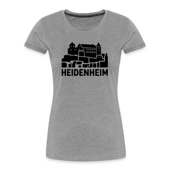 Heidenheim - Frauen Premium Bio T-Shirt - Grau meliert - Vorne - Mia (176cm)