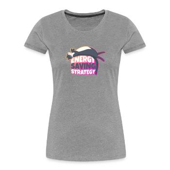 Energy Saving Strategy Cat - Women's Premium Organic T-Shirt - heather grey - Front - Mia (176cm)