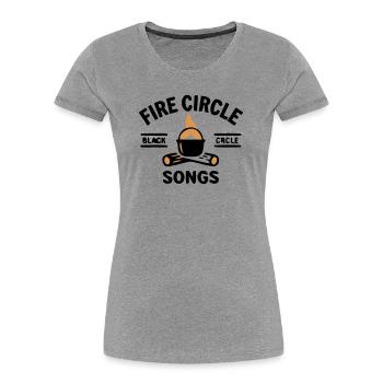 Lagerfeuer Kessel Kochen Outdoor Camping - Frauen Premium Bio T-Shirt - Grau meliert - Vorne - Mia (176cm)