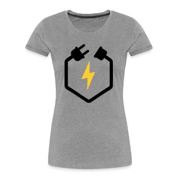 Electrician Plug Power Lightning Logo - Women's Premium Organic T-Shirt - heather grey - Front - Mia (176cm)