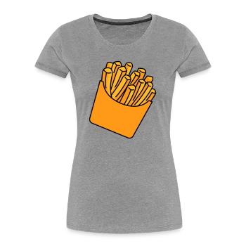 French Fries Illustration - Women's Premium Organic T-Shirt - heather grey - Front - Mia (176cm)