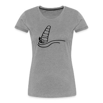 Surfeur surfeur - T-shirt bio Premium Femme - gris chiné - Devant - Mia (176cm)