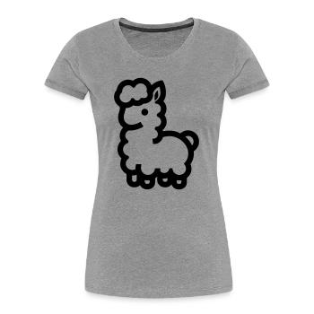 alpaga - T-shirt bio Premium Femme - gris chiné - Devant - Mia (176cm)