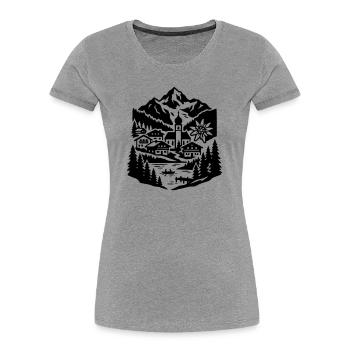 Austria vacation - Women's Premium Organic T-Shirt - heather grey - Front - Mia (176cm)