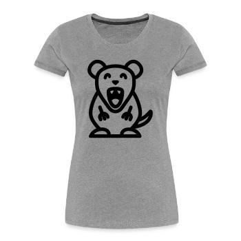 souris - T-shirt bio Premium Femme - gris chiné - Devant - Mia (176cm)