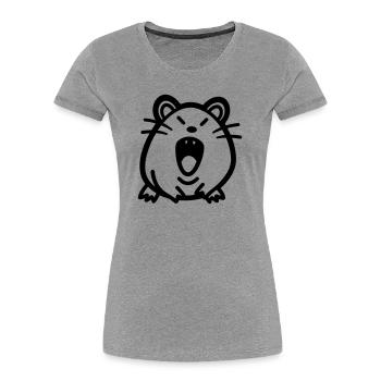 souris - T-shirt bio Premium Femme - gris chiné - Devant - Mia (176cm)