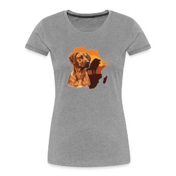 Rhodesian Ridgeback - Women's Premium Organic T-Shirt - heather grey - Front - Mia (176cm)
