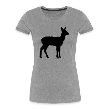 Deer Silhouette Hunter Hunting Club Forester Forest - Women's Premium Organic T-Shirt - heather grey - Front - Mia (176cm)