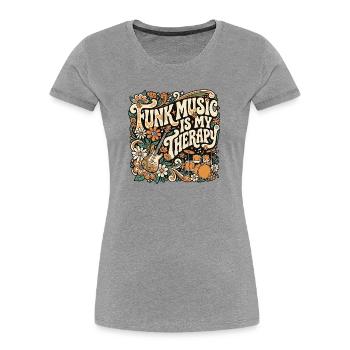 Funk Therapy Retro - Women's Premium Organic T-Shirt - heather grey - Front - Mia (176cm)