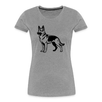 Deutscher Schäferhund - Frauen Premium Bio T-Shirt - Grau meliert - Vorne - Mia (176cm)