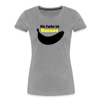 Farbe Banane - Frauen Premium Bio T-Shirt - Grau meliert - Vorne - Mia (176cm)