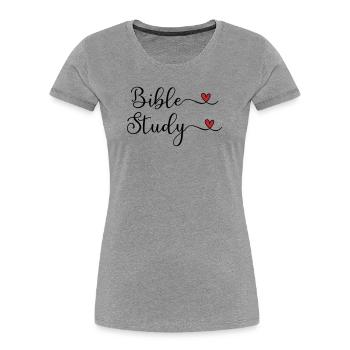 Bible Study Heart Design - Women's Premium Organic T-Shirt - heather grey - Front - Mia (176cm)