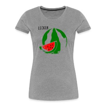 Melone - Frauen Premium Bio T-Shirt - Grau meliert - Vorne - Mia (176cm)