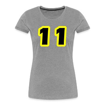 11 Number Symbol - Women's Premium Organic T-Shirt - heather grey - Front - Mia (176cm)