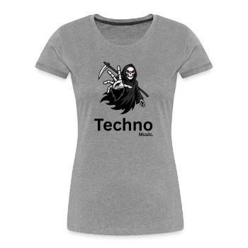 Grim Reaper Silhouette - Women's Premium Organic T-Shirt - heather grey - Front - Mia (176cm)
