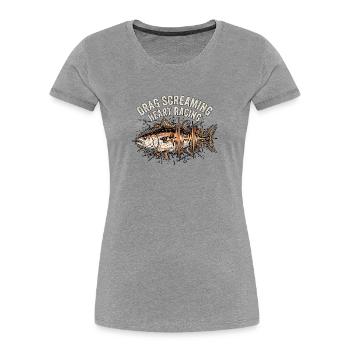 Bluefin Tuna Angler - Women's Premium Organic T-Shirt - heather grey - Front - Mia (176cm)