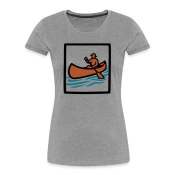 Canoe Paddler Badge Icon - Women's Premium Organic T-Shirt - heather grey - Front - Mia (176cm)