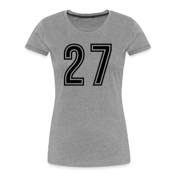 27 Zahl symbol - Frauen Premium Bio T-Shirt - Grau meliert - Vorne - Mia (176cm)