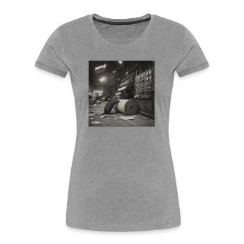 Beaver Paper Mill Industrial Retro Animal Crime - Women's Premium Organic T-Shirt - heather grey - Front - Mia (176cm)