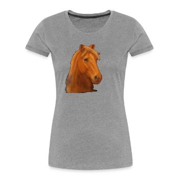 Pastel Horse - Women's Premium Organic T-Shirt - heather grey - Front - Mia (176cm)