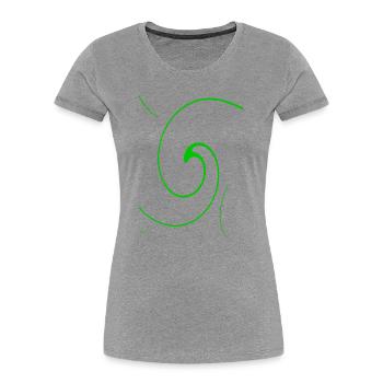 Neon spiral on black - Women's Premium Organic T-Shirt - heather grey - Front - Mia (176cm)