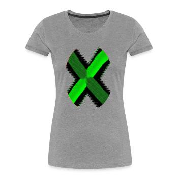 Neon X Pattern Green Black - Women's Premium Organic T-Shirt - heather grey - Front - Mia (176cm)