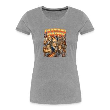 Founding Father Ben Franklin, July 4 - Women's Premium Organic T-Shirt - heather grey - Front - Mia (176cm)