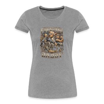Founding Father Thomas Jefferson, July 4 - Women's Premium Organic T-Shirt - heather grey - Front - Mia (176cm)