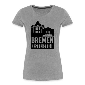 bremen ostertor - Frauen Premium Bio T-Shirt - Grau meliert - Vorne - Mia (176cm)