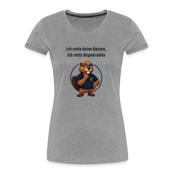 Benno Biber Banker - Dispokredite - Frauen Premium Bio T-Shirt - Grau meliert - Vorne - Mia (176cm)