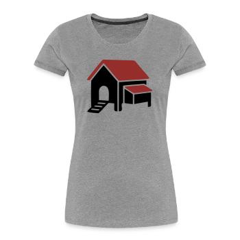 Icône de la ferme de poulaillers - T-shirt bio Premium Femme - gris chiné - Devant - Mia (176cm)