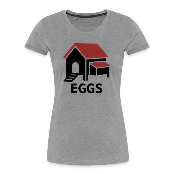 Chicken Coop Eggs Badge - Women's Premium Organic T-Shirt - heather grey - Front - Mia (176cm)