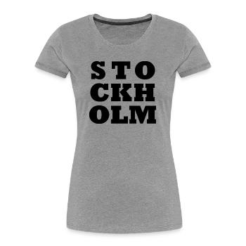 Logo de Stockholm - T-shirt bio Premium Femme - gris chiné - Devant - Mia (176cm)