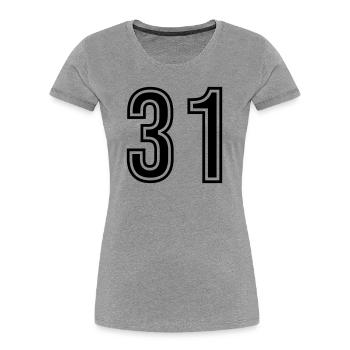 31 Number symbol - Women's Premium Organic T-Shirt - heather grey - Front - Mia (176cm)