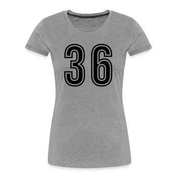 36 Number Symbol - Women's Premium Organic T-Shirt - heather grey - Front - Mia (176cm)