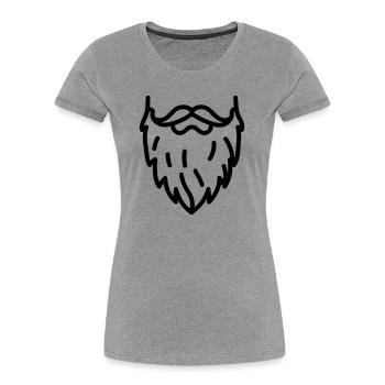 barbe - T-shirt bio Premium Femme - gris chiné - Devant - Mia (176cm)