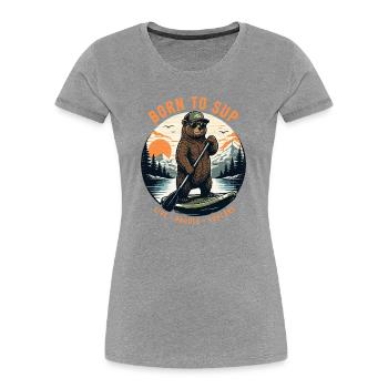 Bear SUP Paddleboard Board Stand Up Paddle Supboard - T-shirt bio Premium Femme - gris chiné - Devant - Mia (176cm)
