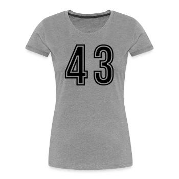 43 Number symbol - Women's Premium Organic T-Shirt - heather grey - Front - Mia (176cm)