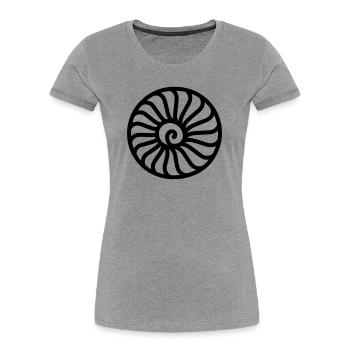 fossile - T-shirt bio Premium Femme - gris chiné - Devant - Mia (176cm)